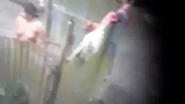 Neighbour village bhabhi bathing caught on camera