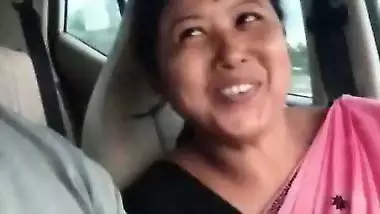 Cute Assamese wife blowjob to husband in running car