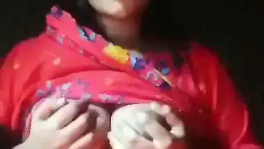 Village girl pressing boobs topless viral show