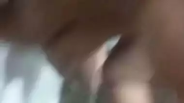 Mature aunty in bathroom sucking husband friend dick