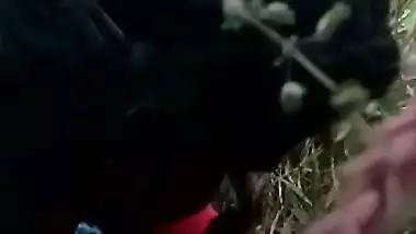 Village girl enjoys outdoor bangla sex by sucking a dick